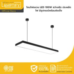 โคมไฟแขวน LED 100W Daylight 6500K สว่างชัด ประหยัดไฟ มีอุปกรณ์พร้อมติดตั้ง
